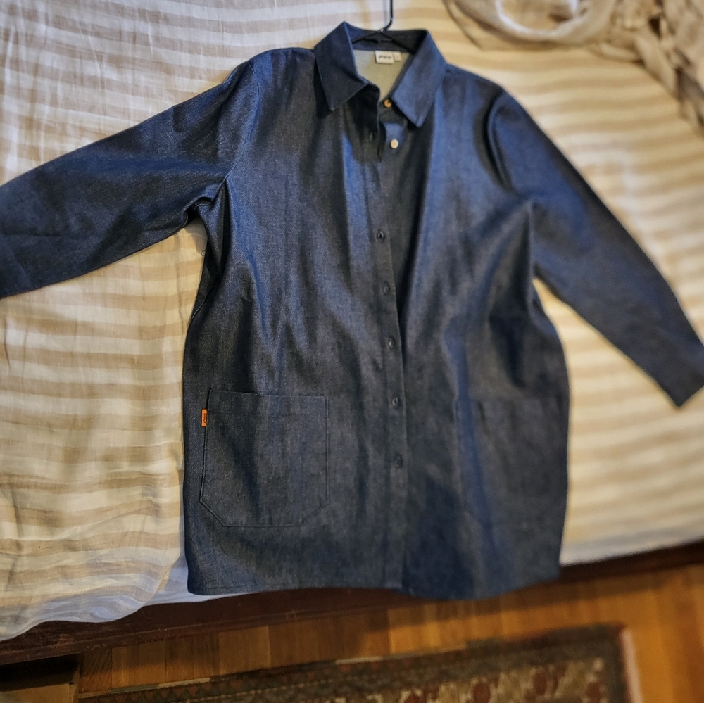 Gron Kulle Dark Blue Denim Chore Coat